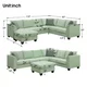 Churanty Modular Sectional Sofa with Storage Ottoman Couch L Shape Corner Sofa Sets 7 Seats Fabric Couch for Living Room, 112 * 87 inch