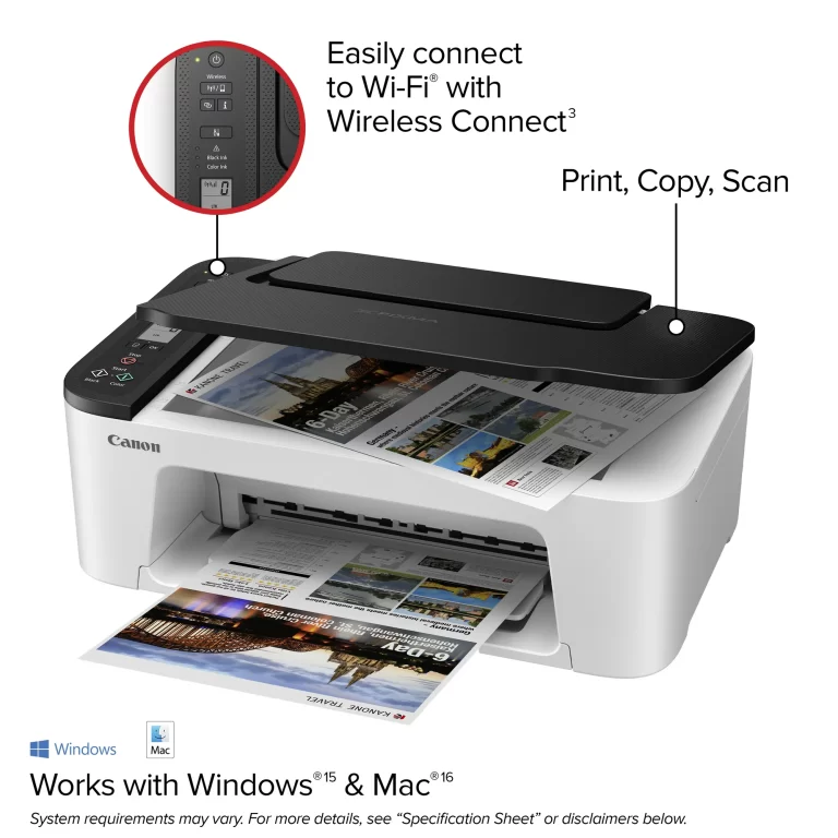 Canon PIXMA TS3522 All-In-One Wireless InkJet Printer with Print, Copy and Scan Features