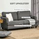 HOMCOM 3-Seater Sofa Couch, 71″ Modern Linen Fabric Sofa with Rubber Wood Legs and Slatted Frame for Living Room, Bedroom and Apartment