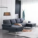 Ktaxon Modern U-Shape Sectional Sofa, Soft Linen Fabric Sectional Couch, Double Wide Chaise Lounge Couch with Metal Feet for Apartment Living Room