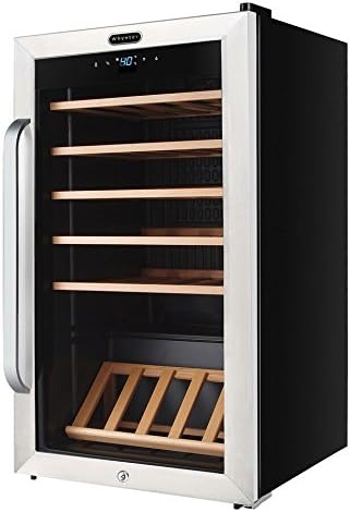Whynter FWC-341TS 34 Bottle Freestanding Stainless Steel Wine Refrigerator with Display Shelf and Digital Control