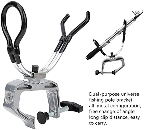 TWDYC Adjustable Boat Rods Holder Aluminum Alloy 360 Degree Fishing Pole Foot Clamp Racks Fishing Accessary
