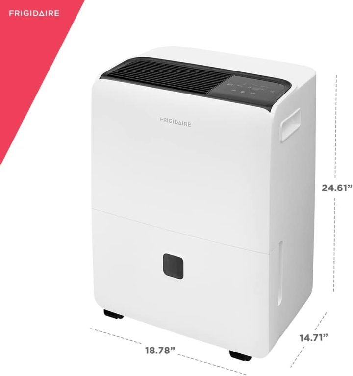 Frigidaire FFAD3533W1 Dehumidifier, Moderate Humidity 35 Pint Capacity with a Easy-to-Clean Washable Filter and Custom Humidity Control for maximized comfort, in White