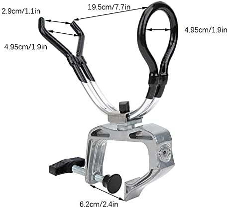 TWDYC Adjustable Boat Rods Holder Aluminum Alloy 360 Degree Fishing Pole Foot Clamp Racks Fishing Accessary