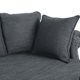 Noble House Viewland Fabric Pillowback 3 Seater Sofa with Nailhead Trim, Charcoal and Dark Brown