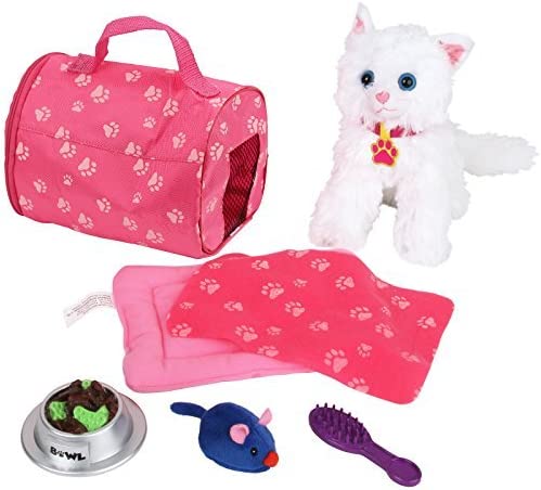 Click N’ Play Toy Puppy for Kids, 9 Piece Play Dog Set, Dog Toy for Girls 3-6 Years Old, Includes a Toy Dog Bed and Carrier
