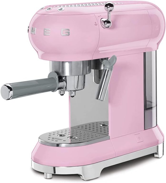 Smeg ECF01RDUS 50s Retro Style Espresso Machine – Pink
