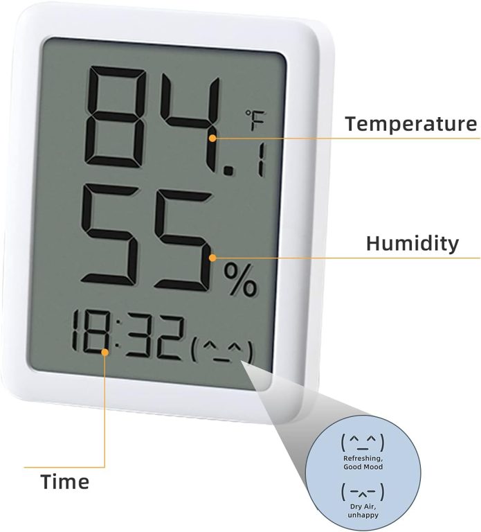 Smart Guesser 2 Pack Digital Hygrometer Indoor Thermometer HD 3.5″ Large LCD Screen, Thermometer for Home,Room Temperature Humidity Meter High Acurracy Temperature Sensor Humidity Gauge White