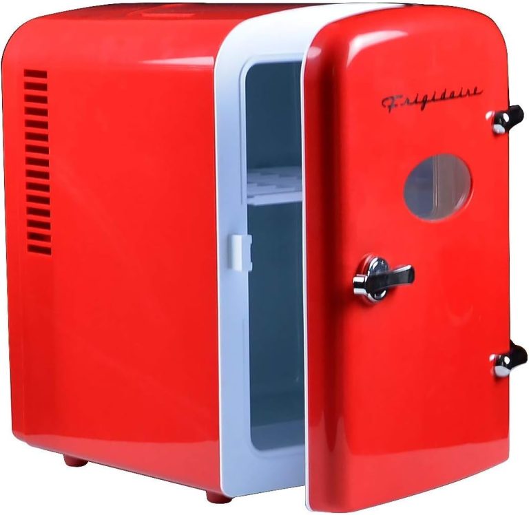Frigidaire EFMIS129-RED Mini Portable Compact Personal Fridge Cooler, 1 Gallons, 6 Cans