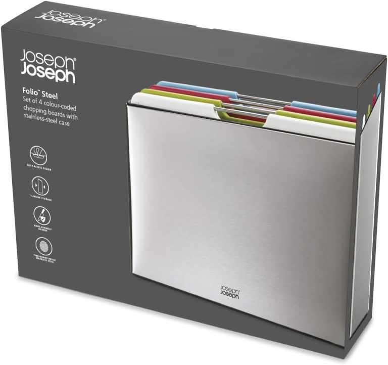 Joseph Joseph Folio Steel 4-Piece Chopping Board Set – Multicolour Stainless-Steel 60213