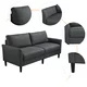 Topeakmart 2-Seater Linen Fabric Sofa Couch Modern Loveseat Sofa Sectional Sofa Gray 75.5”