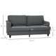 HOMCOM 3-Seater Sofa Couch, 71″ Modern Linen Fabric Sofa with Rubber Wood Legs and Slatted Frame for Living Room, Bedroom and Apartment