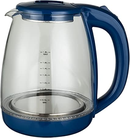 Kettle – 1800ml Portable Electric Kettle Glass Cup Tea Coffee Travel Home Boiling Water Smart Kettle Kitchen Appliances (Color : White, Size : EU)