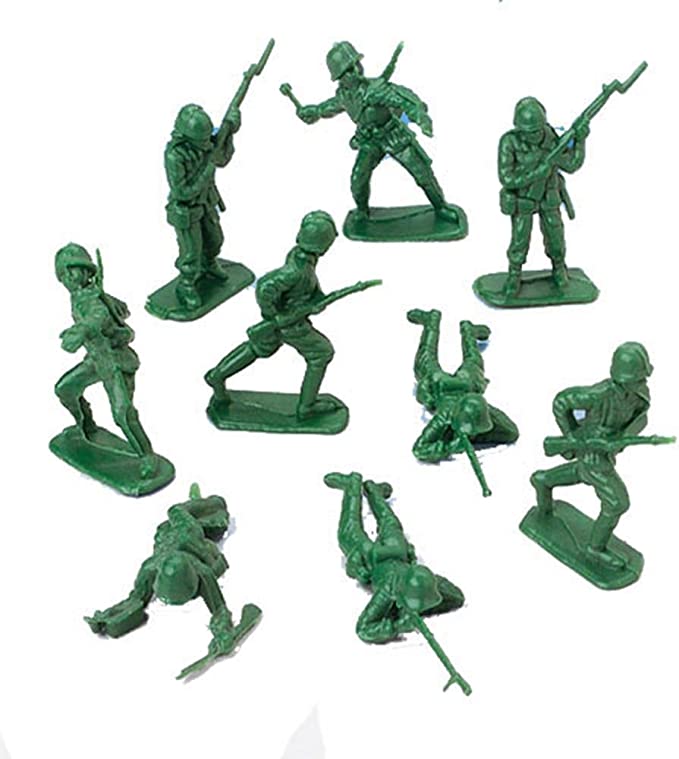 DELUXE BAG OF CLASSIC TOY GREEN ARMY SOLDIERS – 36 Pc.
