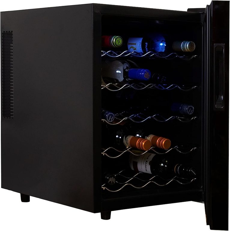 Koolatron Urban Series 20 Bottle Wine Cooler, Black Thermoelectric Wine Fridge, Freestanding Wine Refrigerator for Home Bar, Small Kitchen, Apartment, Condo, Cottage, RV