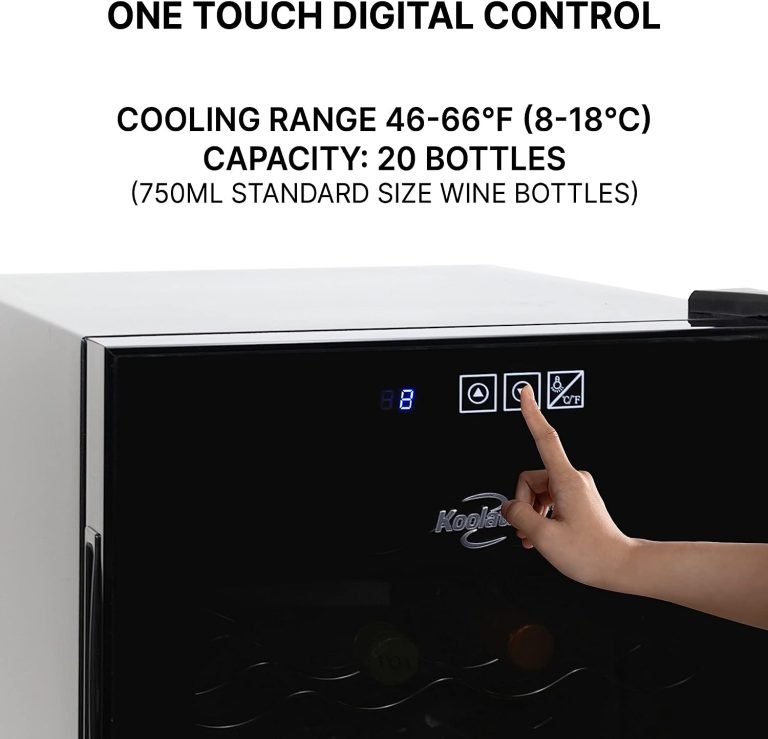 Koolatron Urban Series 20 Bottle Wine Cooler, Black Thermoelectric Wine Fridge, Freestanding Wine Refrigerator for Home Bar, Small Kitchen, Apartment, Condo, Cottage, RV