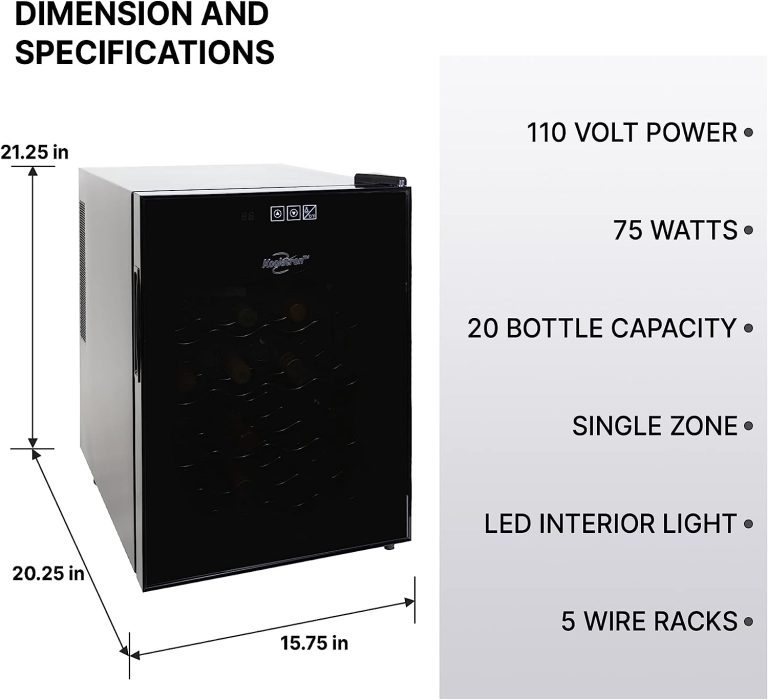 Koolatron Urban Series 20 Bottle Wine Cooler, Black Thermoelectric Wine Fridge, Freestanding Wine Refrigerator for Home Bar, Small Kitchen, Apartment, Condo, Cottage, RV