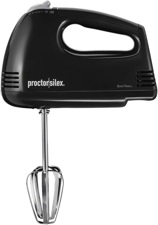 Proctor Silex Easy Mix 5-Speed Electric Hand Mixer with Bowl Rest, Compact and Lightweight