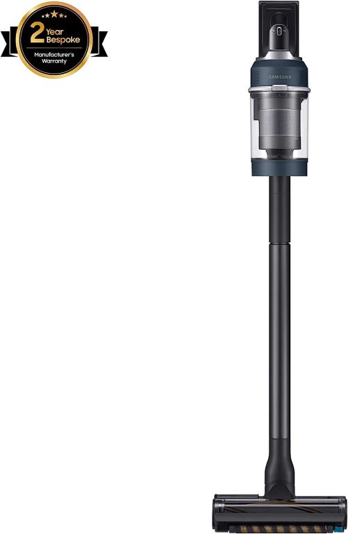 SAMSUNG BESPOKE Jet Cordless Stick Vacuum Cleaner w/ All In One Clean Station, Powerful Floor Cleaning for Carpet, Hardwood, Tile, Lightweight, 5-Layer Filter, VS20A95923W/AA, Misty White