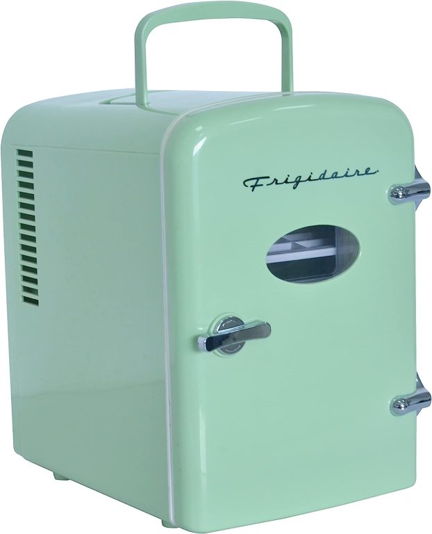 Frigidaire EFMIS129-RED Mini Portable Compact Personal Fridge Cooler, 1 Gallons, 6 Cans