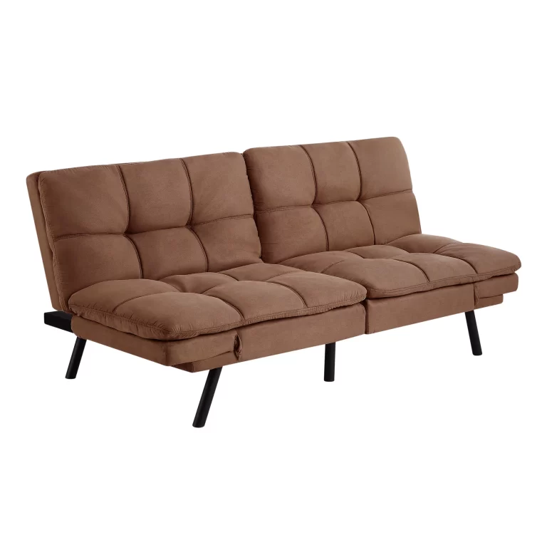 Mainstays Memory Foam Futon, Black Faux Suede
