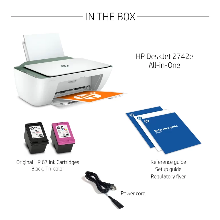 HP DeskJet 2742e Wireless Color All-in-One Inkjet Printer (Green Matcha) with 6 months Instant Ink Included with HP+