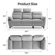 LINSY HOME 3 Seater Couches and Sofas for Living Room, Sofa Set with 2 USB Charging Ports and Side Pockets