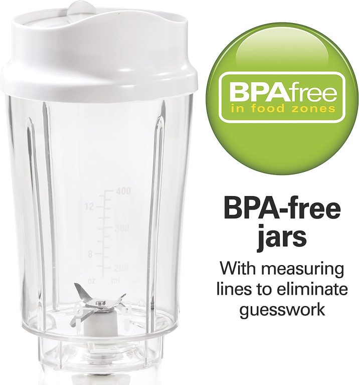 Hamilton Beach 51102V Shakes and Smoothies with BPA-Free Size: 14 oz. Personal Blender, 2 Jars-White