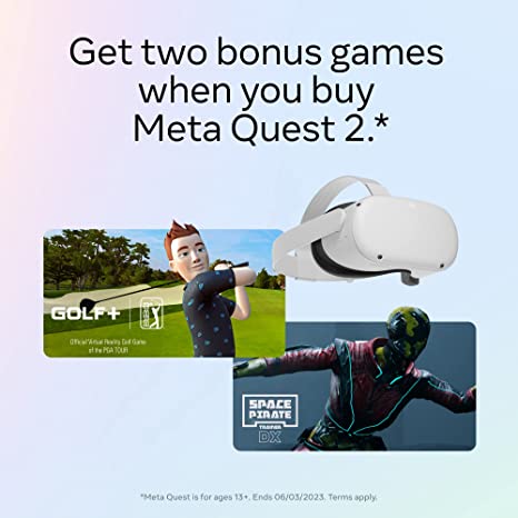 Meta Quest 2 â€” Advanced All-In-One Virtual Reality Headset â€” 256 GB Get Meta Quest 2 with GOLF+ and Space Pirate Trainer DX included