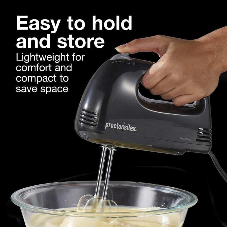 Proctor Silex Easy Mix 5-Speed Electric Hand Mixer with Bowl Rest, Compact and Lightweight