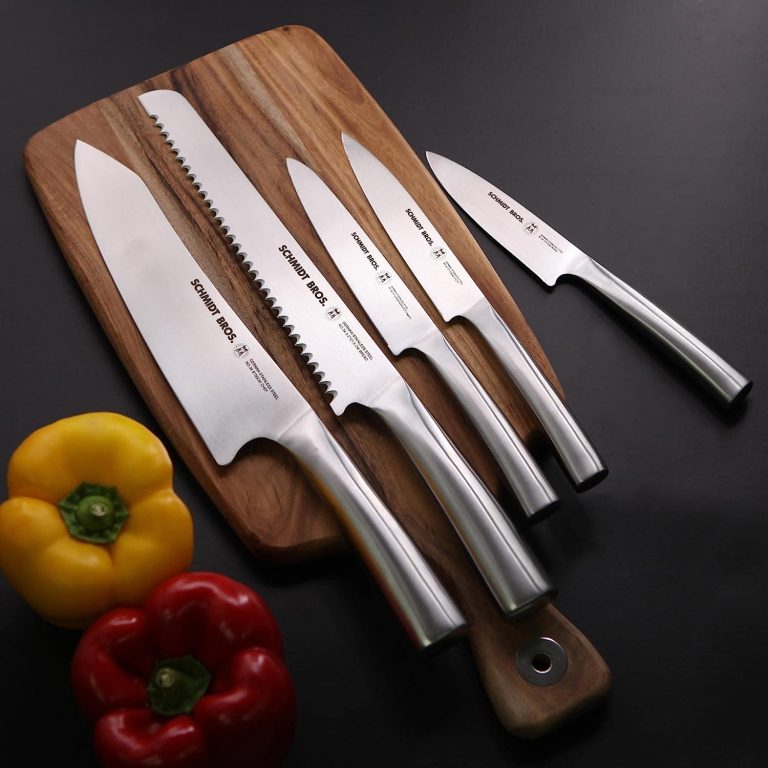 Schmidt Brothers – 6-Piece Knife Set, High-Carbon Stainless Steel Cutlery with Knife Block