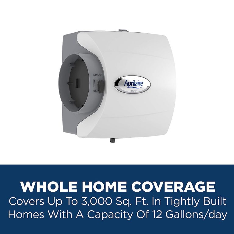 AprilAire 500M Whole Home Humidifier, Manual Compact Furnace Humidifier, Large Capacity Whole House Humidifier for Homes up to 3,600 Sq. Ft, White