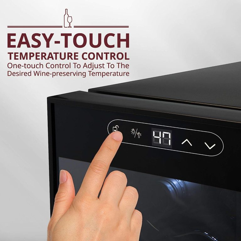 SCHMECKE 34 Bottle Compressor Wine Cooler Refrigerator w/Lock | Large Freestanding Wine Cellar | 41f-64f Digital Temperature Control Wine Fridge For Red, White, Champagne or Sparkling Wine – Black