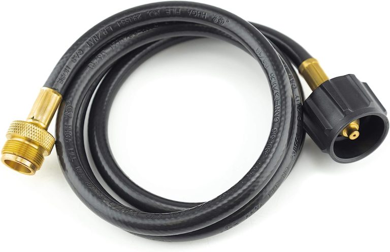 Dyna-Glo 5â€² Propane Hose Assembly (Appliance End Fitting/Acme Nut x 1â€³-20 Male Throwaway Cylinder Thread) Heater Accessory, Black
