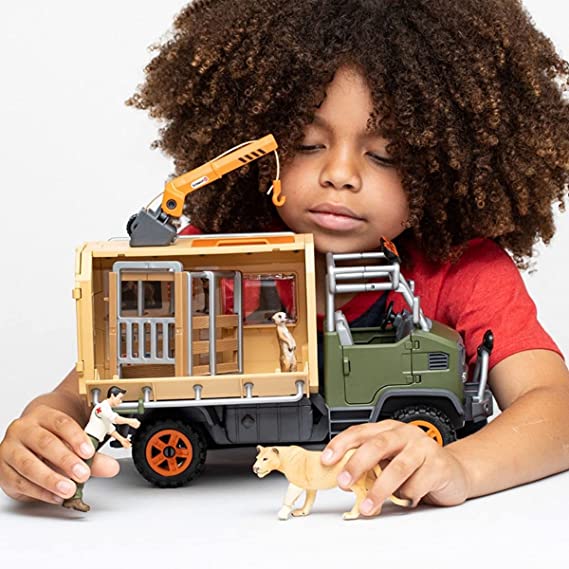 Schleich Wild Life 10-Piece Animal Rescue Toy Truck with Ranger and Animals Playset for Kids Ages 3-8