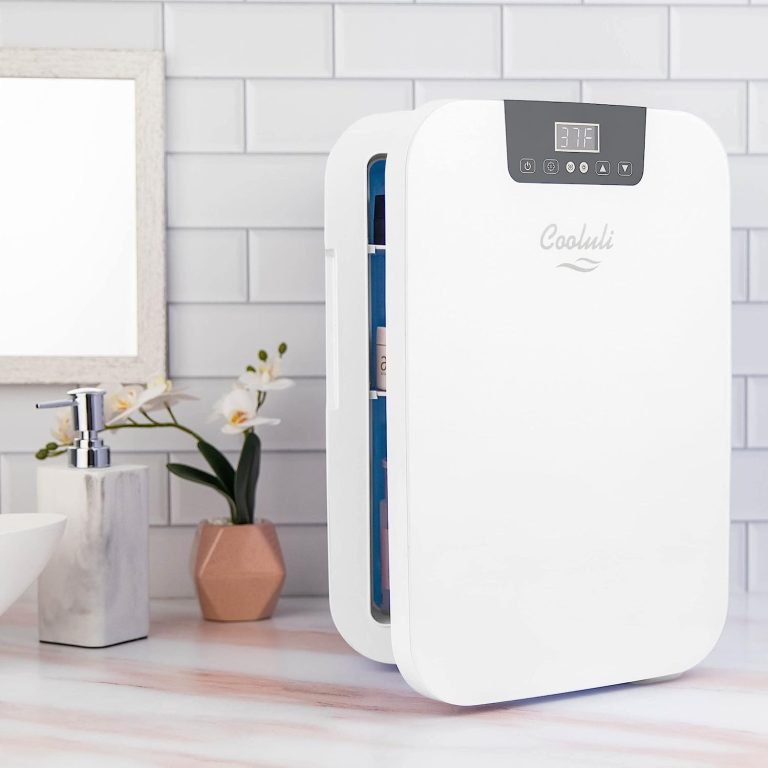 Cooluli 20L Mini Fridge For Bedroom – Car, Office Desk & College Dorm Room – Glass Front & Digital Temperature Control – Small 12v Refrigerator for Food, Drinks, Skincare, Beauty & Breast Milk