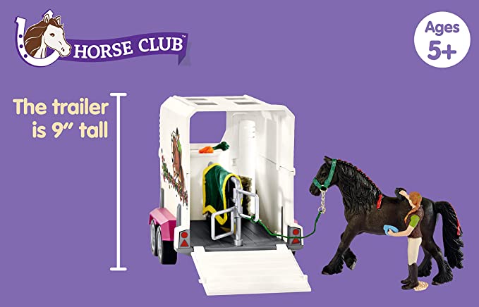 Schleich Horse Club, 15-Piece Playset, Horse Toys for Girls and Boys 5-12 years old Pick Up with Horse Box