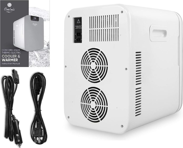 Cooluli 20L Mini Fridge For Bedroom – Car, Office Desk & College Dorm Room – Glass Front & Digital Temperature Control – Small 12v Refrigerator for Food, Drinks, Skincare, Beauty & Breast Milk