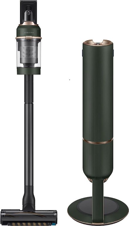 SAMSUNG BESPOKE Jet Cordless Stick Vacuum Cleaner w/ All In One Clean Station, Powerful Floor Cleaning for Carpet, Hardwood, Tile, Lightweight, 5-Layer Filter, VS20A95923W/AA, Misty White