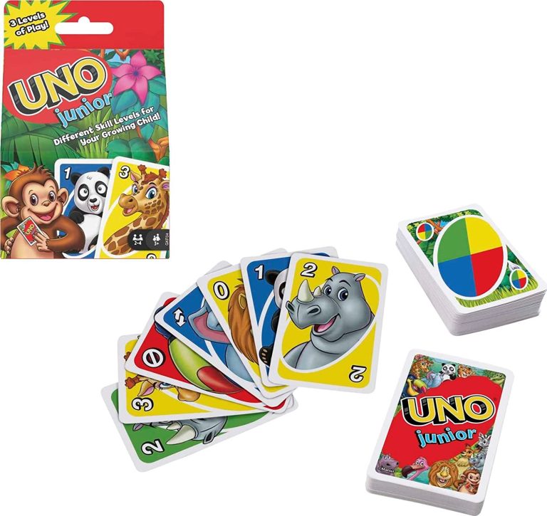 Mattel Games UNO Junior Card Game with 45 Cards, Gift for Kids 3 Years Old & Up