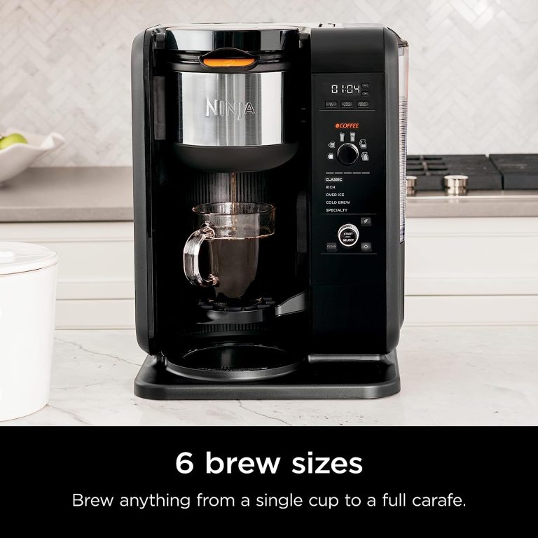 Ninja Hot and Cold Brewed System, Auto-iQ Tea and Coffee Maker with 6 Brew Sizes, 50 fluid ounces, 5 Brew Styles, Frother, Coffee & Tea Baskets with Glass Carafe (CP301)