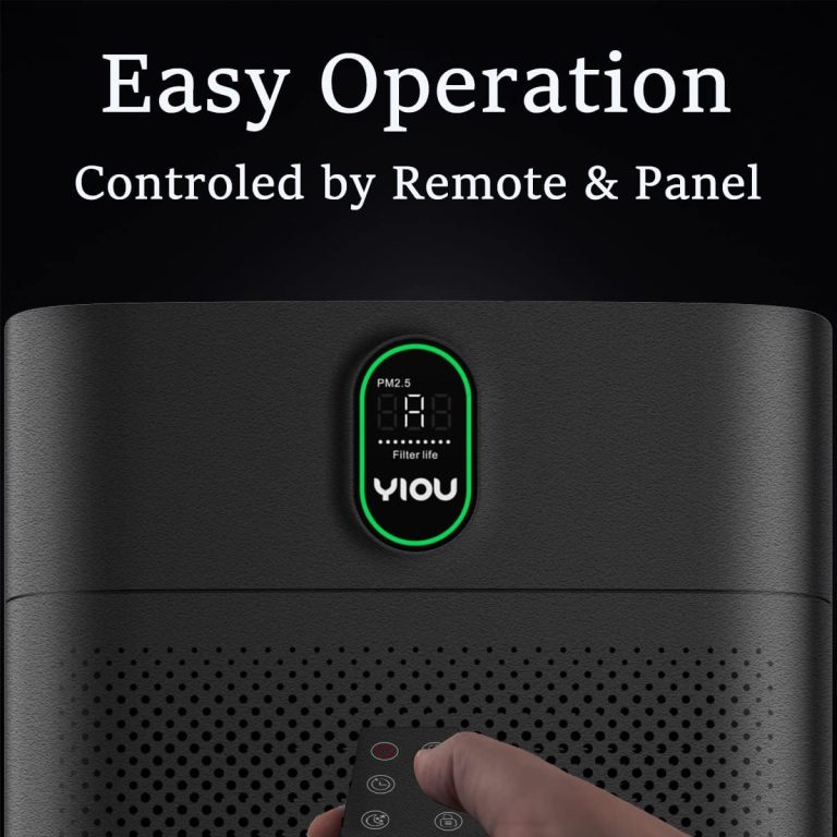 YIOU Air Purifiers for Home Large Room Up to 960 ft², Double Air Filters HEPA Air Purifiers for Pets, Air Cleaners for home, Dust Removal, Odor Eliminator, Midnight Black