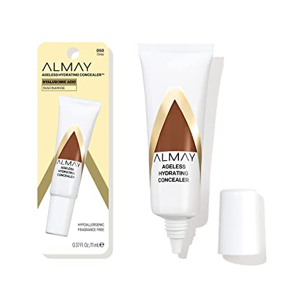 Anti-Aging Concealer by Almay, Face Makeup with Hyaluronic Acid, Niacinamide, Vitamin C & E, Hypoallergenic-Fragrance Free, 050 Deep, 0.37 Fl Oz
