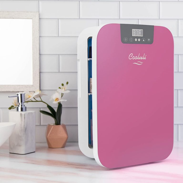 Cooluli 20L Mini Fridge For Bedroom – Car, Office Desk & College Dorm Room – Glass Front & Digital Temperature Control – Small 12v Refrigerator for Food, Drinks, Skincare, Beauty & Breast Milk