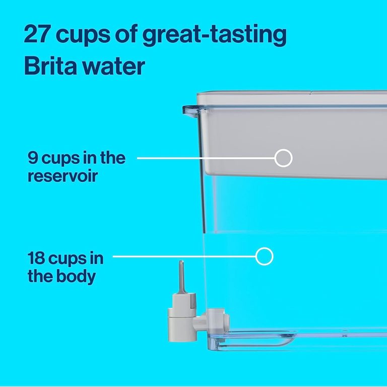 Brita XL Water Filter Dispenser for Tap and Drinking Water with 1 Standard Filter, Lasts 2 Months, 27-Cup Capacity, BPA Free, Grey