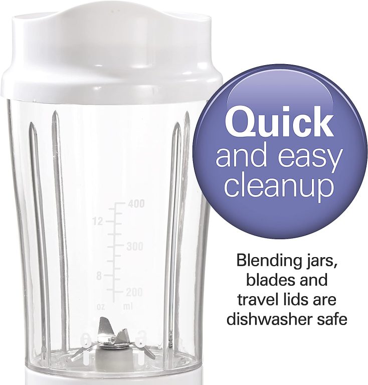 Hamilton Beach 51102V Shakes and Smoothies with BPA-Free Size: 14 oz. Personal Blender, 2 Jars-White