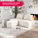 MUZZ Free Combination Sectional Sofa, 3 Seater Sofa Couch with Modern Fabric and Soft Cotton, Modular Armless Sectional Sofa Couch for Living Room, Bedroom