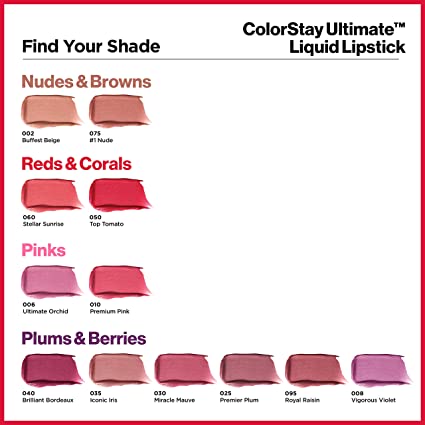 Liquid Lipstick by Revlon, Face Makeup, ColorStay Ultimate, Longwear Rich Lip Colors, Satin Finish, 030 Miracle Mauve, 0.07 Oz