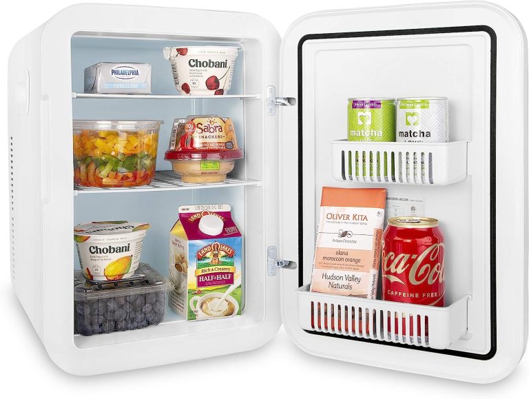 Cooluli 20L Mini Fridge For Bedroom – Car, Office Desk & College Dorm Room – Glass Front & Digital Temperature Control – Small 12v Refrigerator for Food, Drinks, Skincare, Beauty & Breast Milk