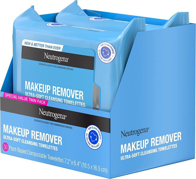 Neutrogena Makeup Remover Cleansing Face Wipes, Daily Cleansing Facial Towelettes to Remove Waterproof Makeup and Mascara, Alcohol-Free, Value Twin Pack, 25 count, 2 Pack